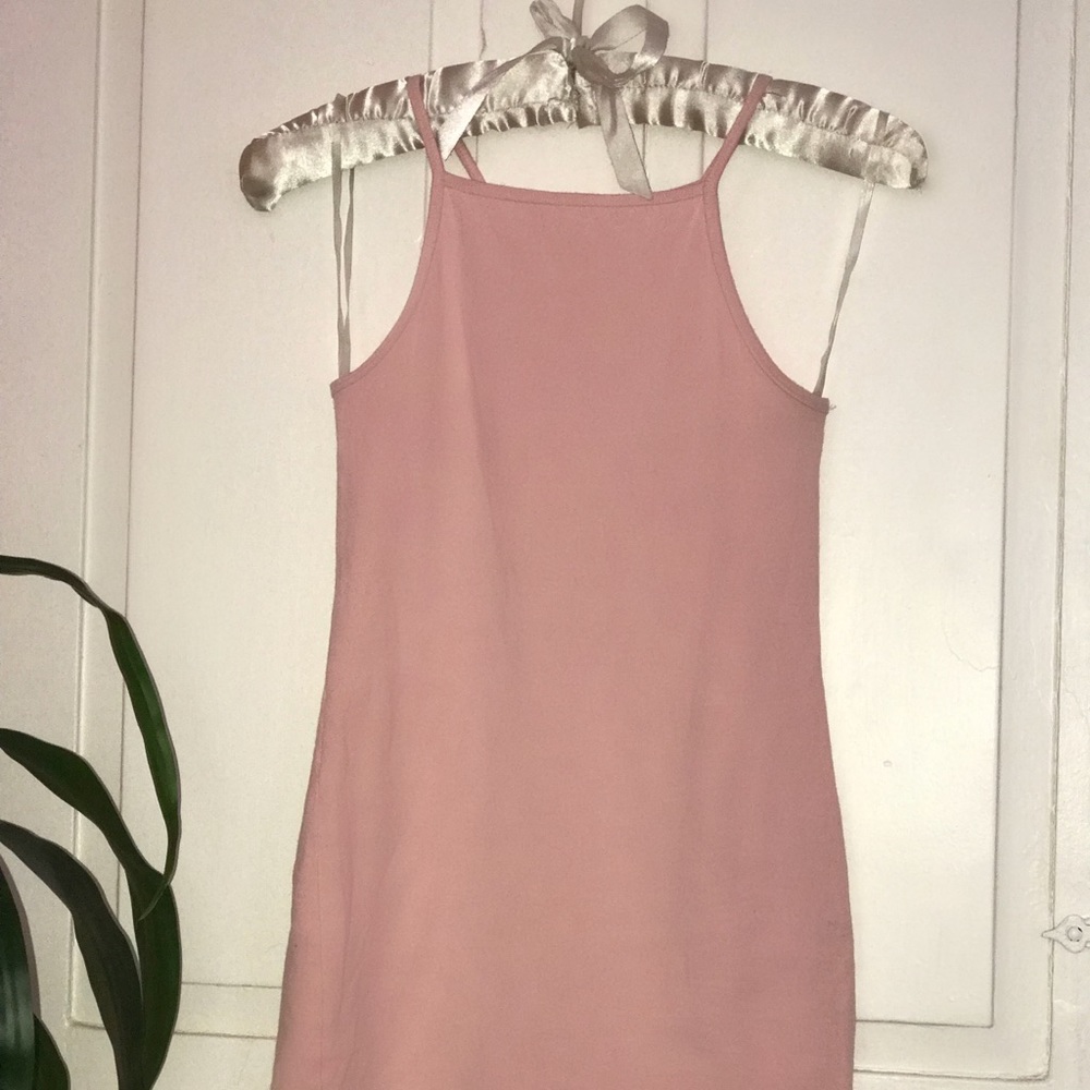 American Apparel Baby Pink Square Neck Dress